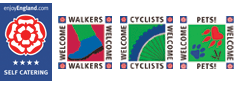 enjoy england 4 star | walkers welcome | cyclists welcome | pets welcome