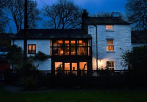 Image of Sawmill Cottage at dusk