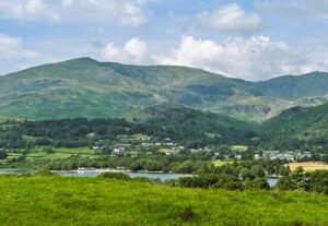 Photo of Coniston Village and the Coniston mountains