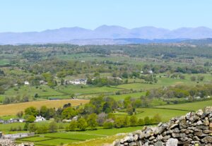 Looking accross the Cartmel Valley to the Coniston fells.