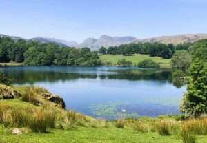 Image of Langdale Pikes from Loughrigg Tarn