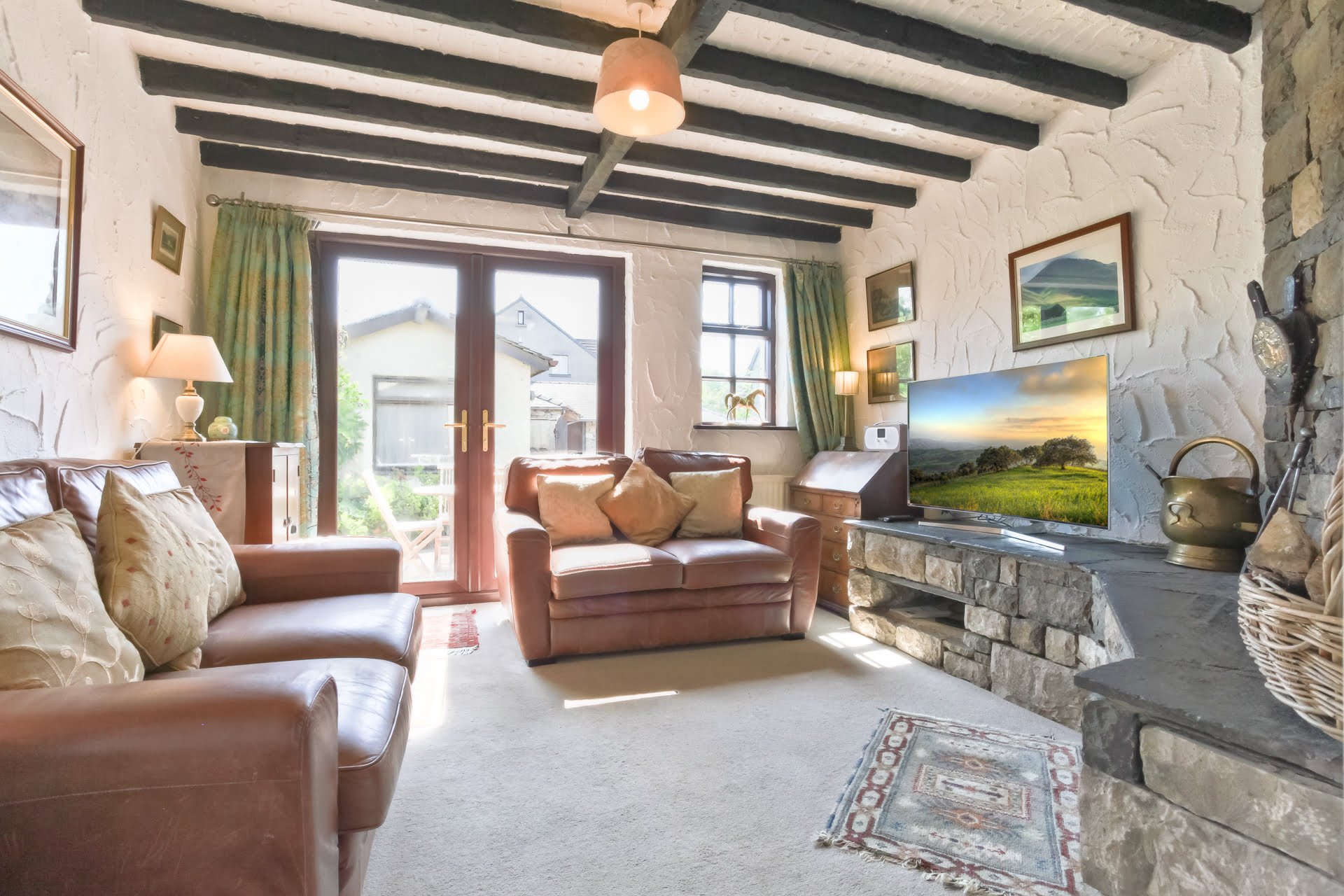 The living room at Bridgelands Cottage
