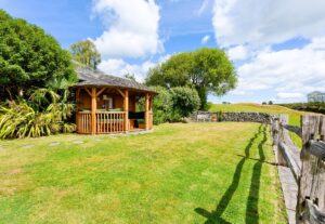 Dog-friendly enclosed garden and summer house at Cartmel Hill in the South Lakes