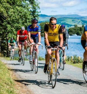 Cyclists in the Velo Retro event