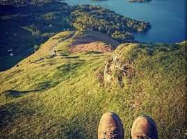 Walking boots on the Lake District Fells