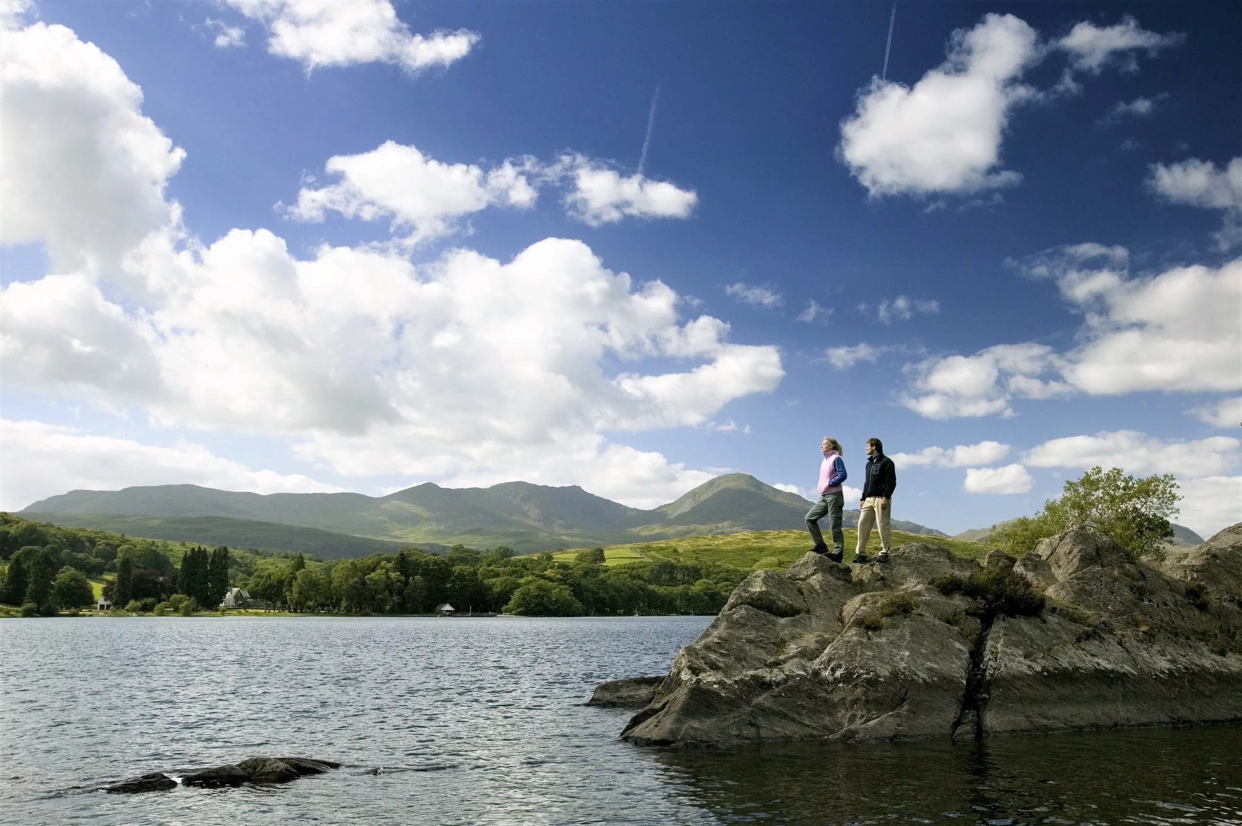 Image of a couple on Peel Island on Coniston Water