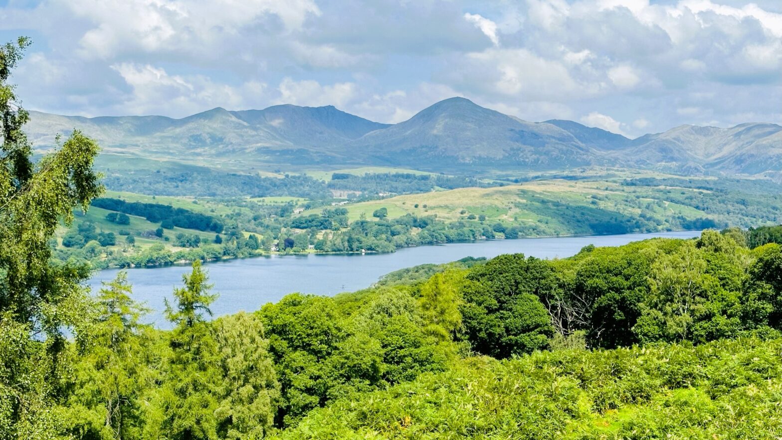 View of Coniston Water and Coniston fells
