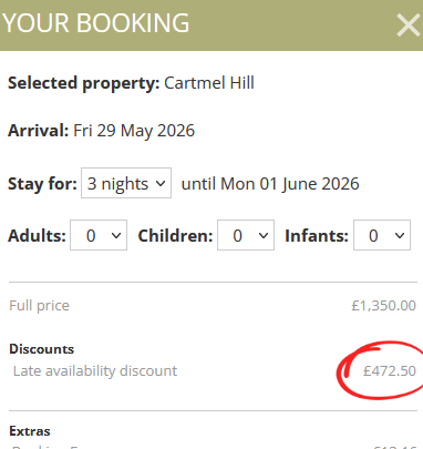 offer - discount showing