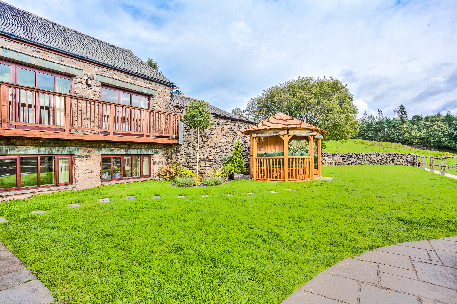 The rear garden at Cartmel Hill